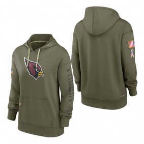 Women's Arizona Cardinals Olive 2022 Salute To Service Performance Pullover Hoodie