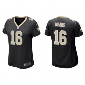 Women's Bub Means New Orleans Saints Black Game Jersey