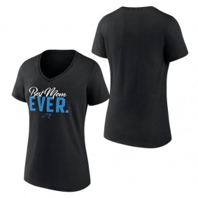 Women's Carolina Panthers Fanatics Branded Black Best Mom Ever V-Neck T-Shirt