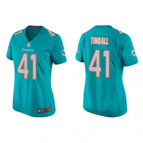 Women's Miami Dolphins Channing Tindall Aqua Game Jersey