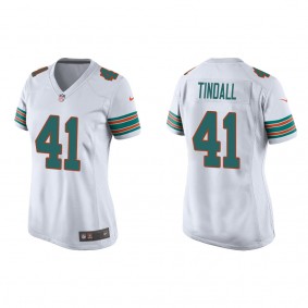 Women's Miami Dolphins Channing Tindall White Throwback Game Jersey