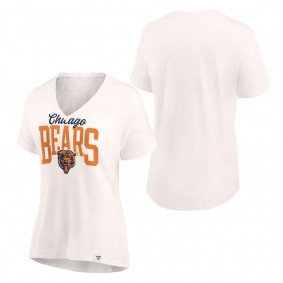 Women's Chicago Bears Fanatics Branded Oatmeal Motivating Force Lightweight V-Neck T-Shirt