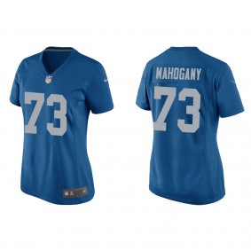 Women's Christian Mahogany Detroit Lions Blue Throwback Game Jersey