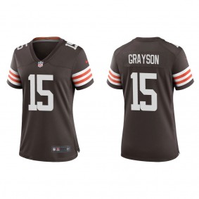 Women's Cleveland Browns Cyril Grayson Brown Game Jersey