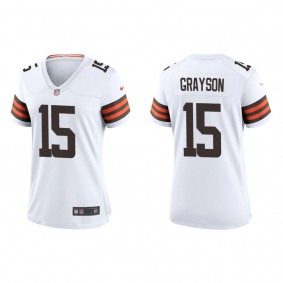 Women's Cleveland Browns Cyril Grayson White Game Jersey