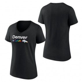 Women's Denver Broncos Fanatics Branded Black City Pride Team V-Neck T-Shirt