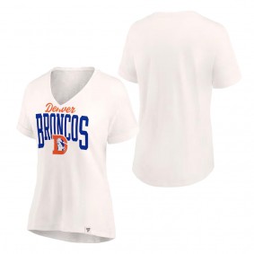 Women's Denver Broncos Fanatics Branded Oatmeal Motivating Force Lightweight V-Neck T-Shirt
