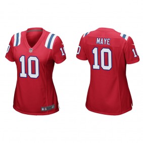Women's Drake Maye New England Patriots Red Game Jersey