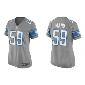 Women's Giovanni Manu Detroit Lions Silver Game Jersey