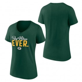 Women's Green Bay Packers Fanatics Branded Green Best Mom Ever V-Neck T-Shirt