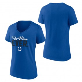 Women's Indianapolis Colts Fanatics Branded Royal Best Mom Ever V-Neck T-Shirt
