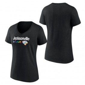 Women's Jacksonville Jaguars Fanatics Branded Black City Pride Team V-Neck T-Shirt