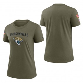 Women's Jacksonville Jaguars Olive 2022 Salute To Service Legend T-Shirt