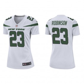 Women's New York Jets James Robinson White Game Jersey