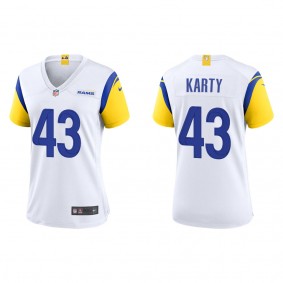 Women's Joshua Karty Los Angeles Rams White Alternate Game Jersey