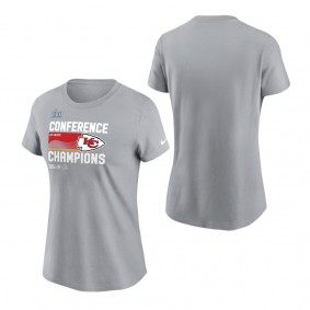 Women's Kansas City Chiefs Nike Gray 2022 AFC Champions Locker Room Trophy Collection T-Shirt