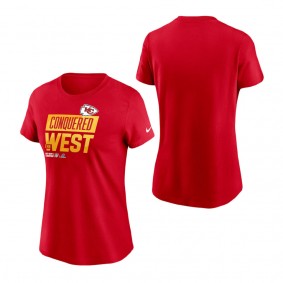 Women's Kansas City Chiefs Nike Red 2022 AFC West Division Champions Locker Room Trophy Collection T-Shirt