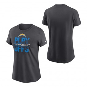 Women's Los Angeles Chargers Nike Anthracite 2022 NFL Playoffs T-Shirt