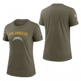 Women's Los Angeles Chargers Olive 2022 Salute To Service Legend T-Shirt
