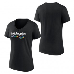 Women's Los Angeles Rams Fanatics Branded Black City Pride Team V-Neck T-Shirt