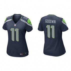 Women's Seattle Seahawks Marquise Goodwin Navy Game Jersey