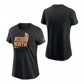 Women's Minnesota Vikings Nike Black 2022 NFC North Division Champions Locker Room Trophy Collection T-Shirt