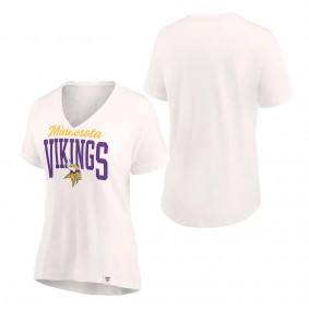 Women's Minnesota Vikings Fanatics Branded Oatmeal Motivating Force Lightweight V-Neck T-Shirt