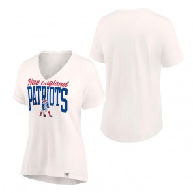 Women's New England Patriots Fanatics Branded Oatmeal Motivating Force Lightweight V-Neck T-Shirt