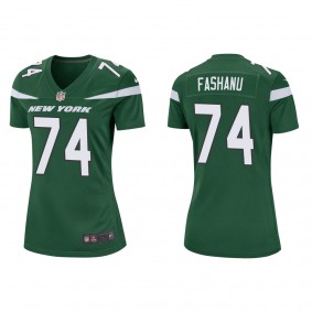 Women's Olu Fashanu New York Jets Green Game Jersey