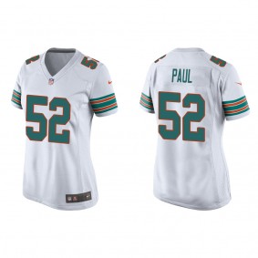 Women's Patrick Paul Miami Dolphins White Throwback Game Jersey