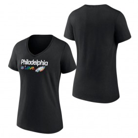 Women's Philadelphia Eagles Fanatics Branded Black City Pride Team V-Neck T-Shirt