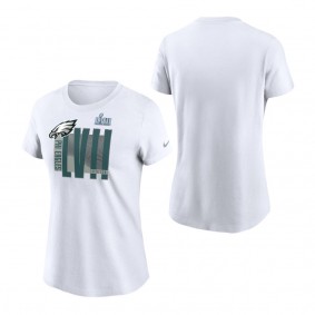 Women's Philadelphia Eagles Nike White Super Bowl LVII T-Shirt