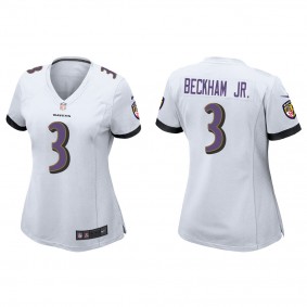 Women's Baltimore Ravens Odell Beckham Jr. White Game Jersey