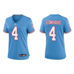 Women's Ryan Stonehouse Tennessee Titans Light Blue Oilers Throwback Game Jersey