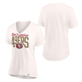 Women's San Francisco 49ers Fanatics Branded Oatmeal Motivating Force Lightweight V-Neck T-Shirt