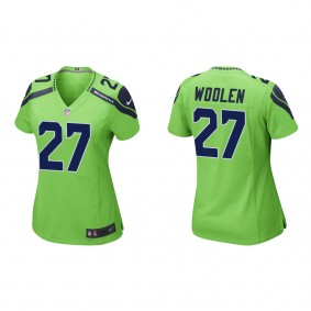 Women's Seattle Seahawks Tariq Woolen Neon Green Game Jersey