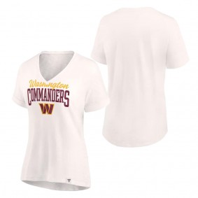 Women's Washington Commanders Fanatics Branded Oatmeal Motivating Force Lightweight V-Neck T-Shirt