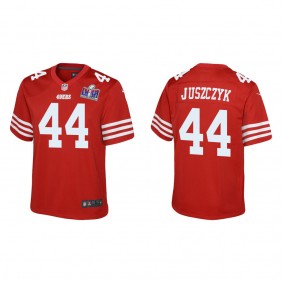 Youth Kyle Juszczyk San Francisco 49ers Scarlet Super Bowl LVIII Game Jersey