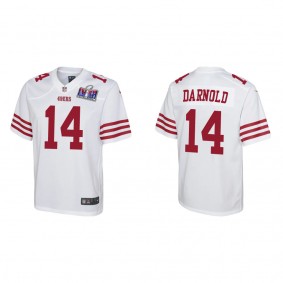 Youth Sam Darnold San Francisco 49ers White Super Bowl LVIII Game Jersey
