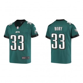 Youth Bradley Roby Eagles Midnight Green Game Jersey