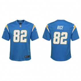 Youth Brenden Rice Los Angeles Chargers Powder Blue Game Jersey