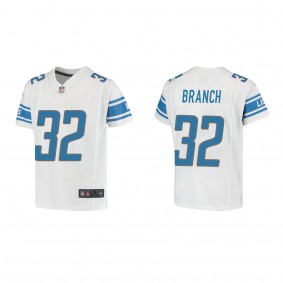 Youth Detroit Lions Brian Branch White 2023 NFL Draft Game Jersey