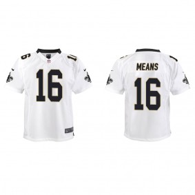 Youth Bub Means New Orleans Saints White Game Jersey