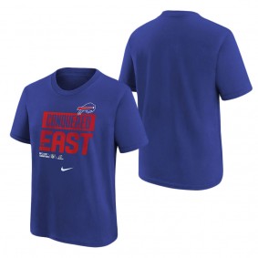 Youth Buffalo Bills Nike Royal 2022 AFC East Division Champions Locker Room Trophy Collection T-Shirt