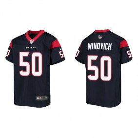 Youth Chase Winovich Houston Texans Navy Game Jersey