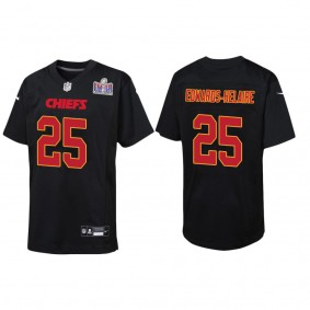 Youth Clyde Edwards-Helaire Kansas City Chiefs Black Super Bowl LVIII Carbon Fashion Game Jersey