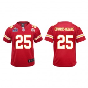 Youth Clyde Edwards-Helaire Kansas City Chiefs Red Super Bowl LVIII Game Jersey