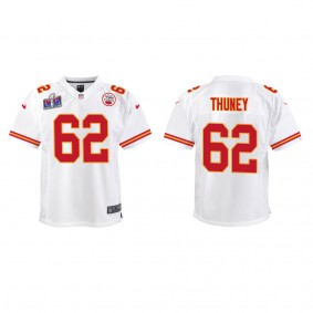 Youth Joe Thuney Kansas City Chiefs White Super Bowl LVIII Game Jersey