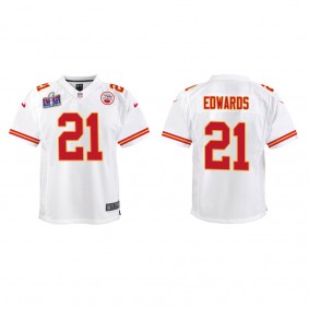 Youth Mike Edwards Kansas City Chiefs White Super Bowl LVIII Game Jersey