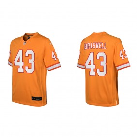 Youth Chris Braswell Tampa Bay Buccaneers Orange Throwback Game Jersey